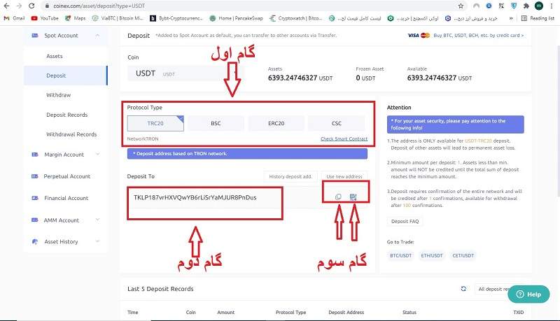 نحوه انتقال تتر به کوینکس