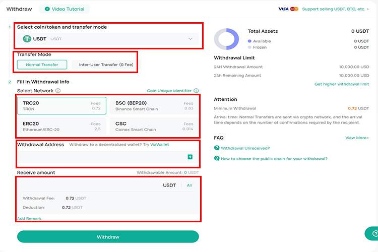 برداشت از صرافی کوینکس