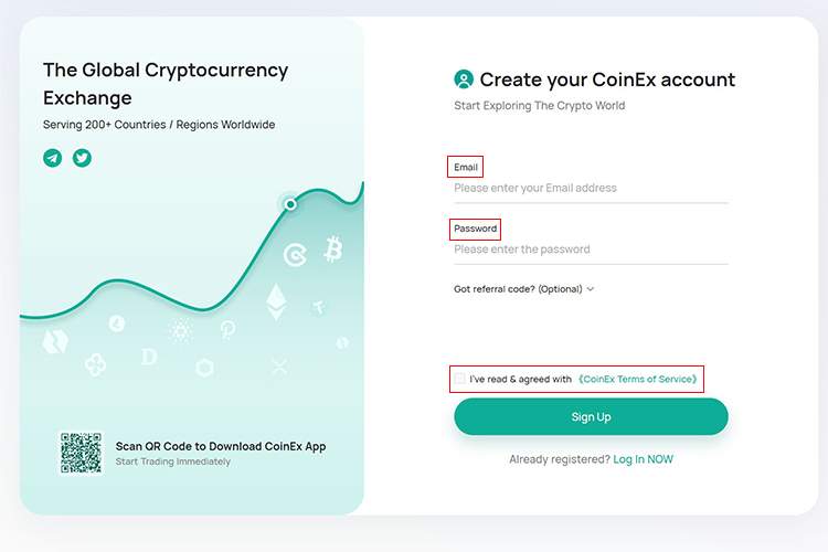 آموزش پلتفرم تبادل Coinex