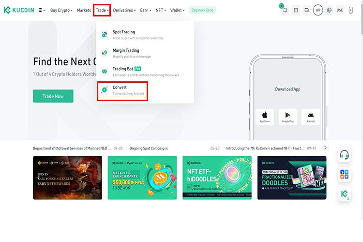 قابلیت Convert در صرافی کوکوین