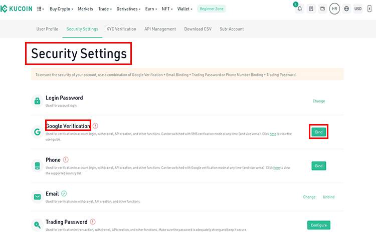 فعالسازی Google Authenticator در صرافی کوکوین