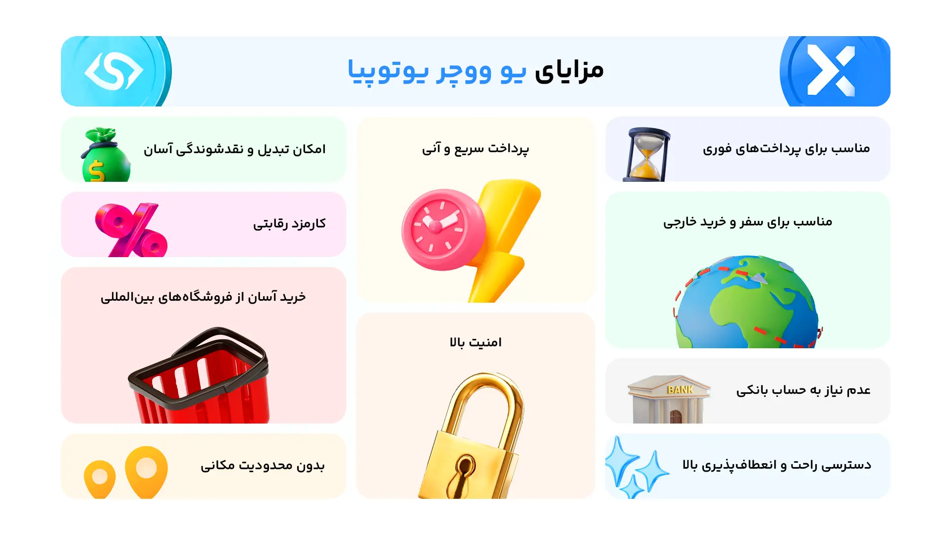 مزایای یو ووچر یوتوپیا