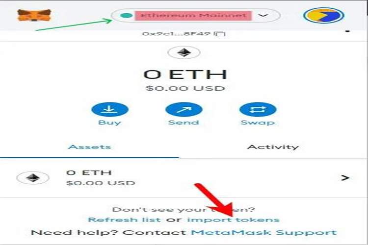 اضافه کردن تتر به کیف پول متامسک