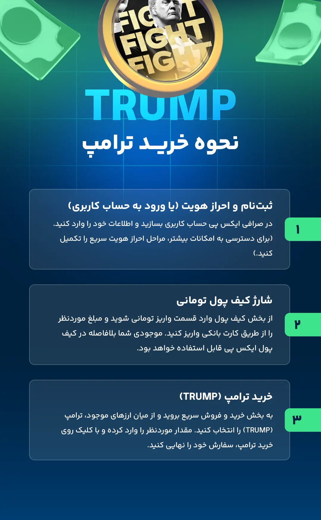 نحوه خرید ارز ترامپ