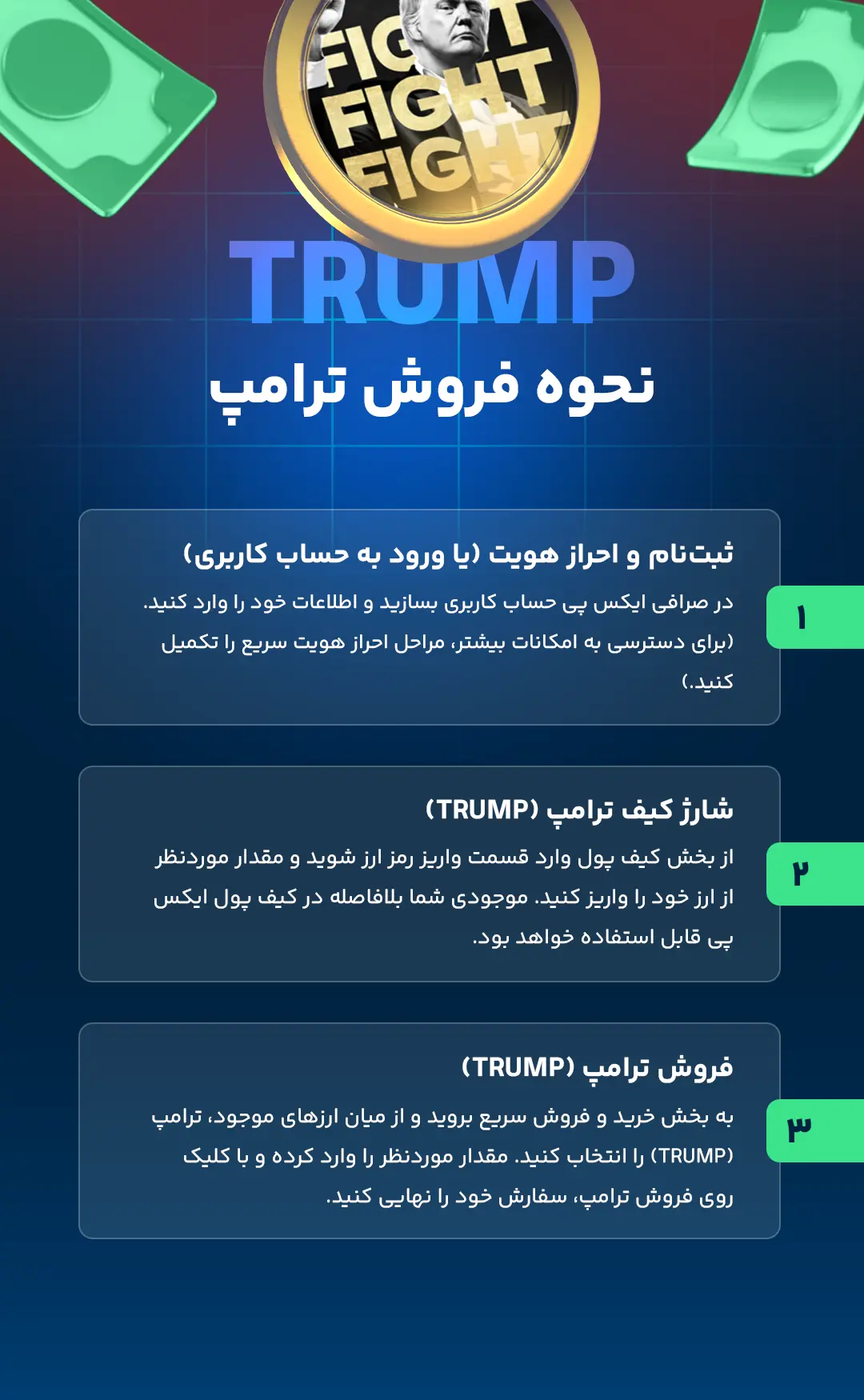 نحوه فروش ارز ترامپ