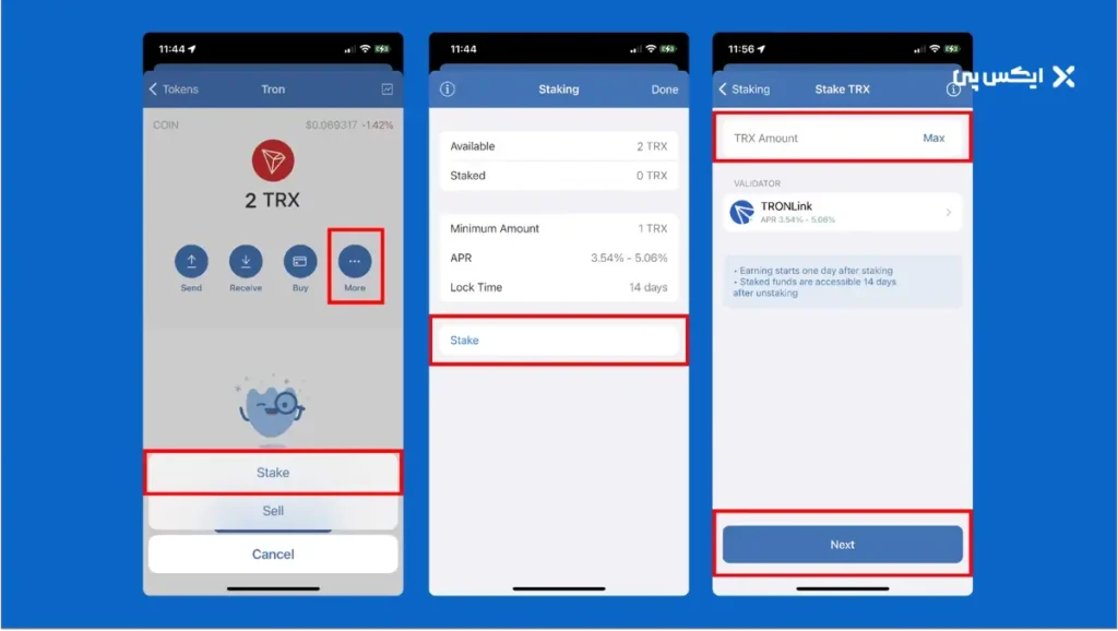 استیک کردن ترون در تراست ولت
